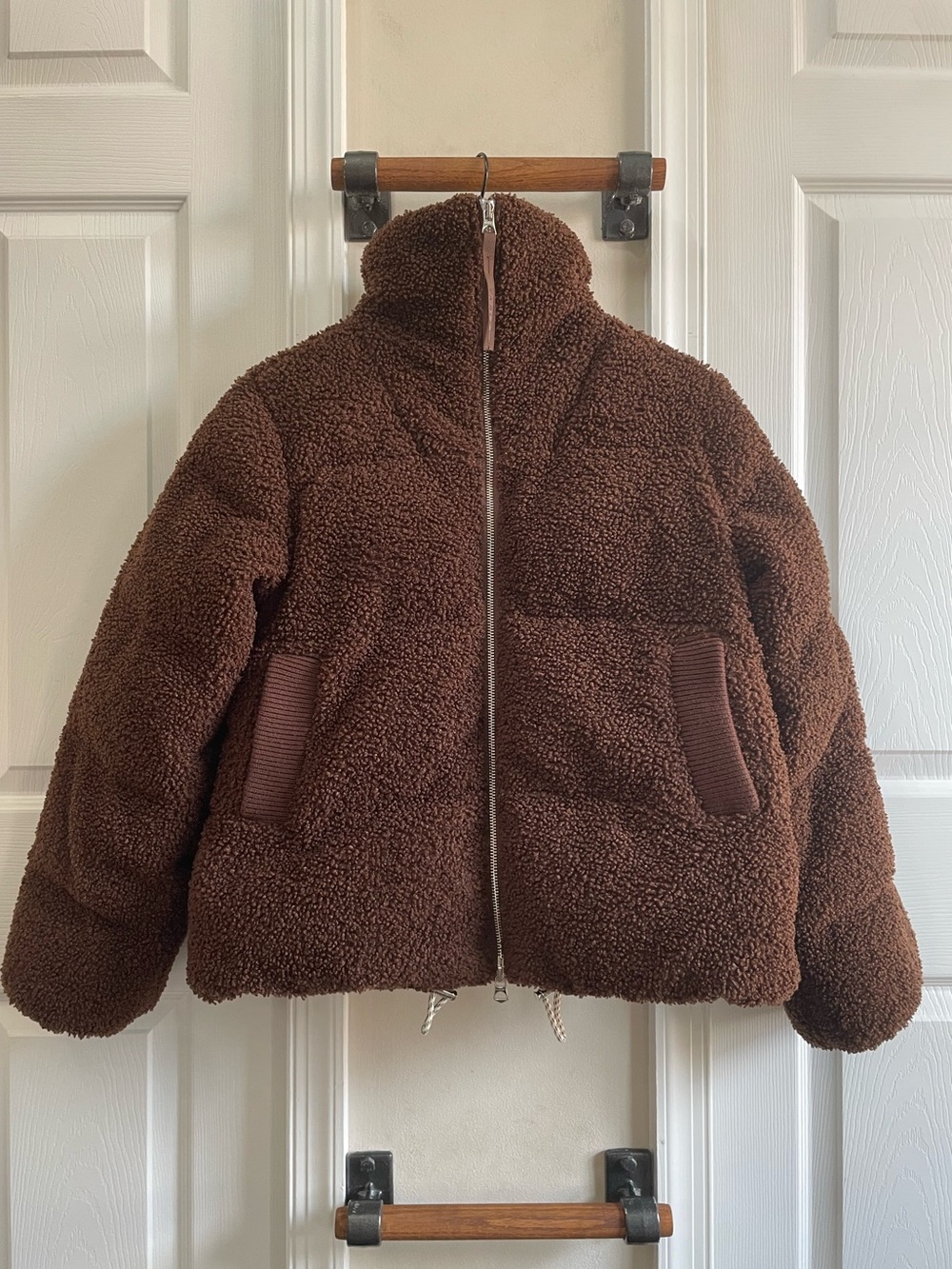 Varley Wilkins Brown Sherpa Puffer Jacket XXS